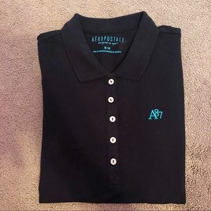 Aeropostale Black Polo- Size Medium!